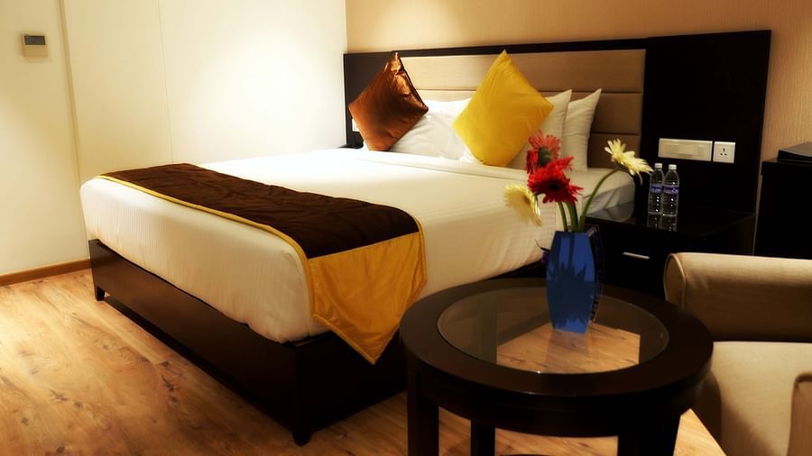 view of king size bed of Premium Room of ASR Parklane, Hosur