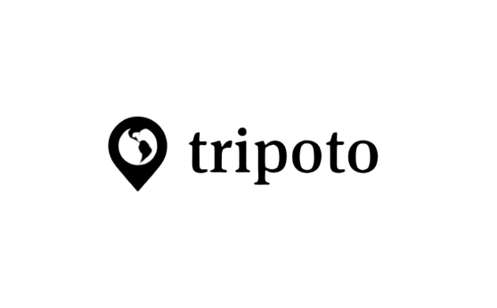 Logo of Tripoto showcasing an icon of the Earth in a map pointer and the word 'Tripoto'