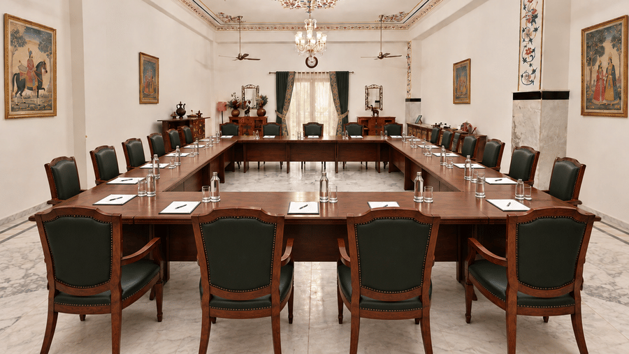 Rajput Room - Hollow-Square Conference Setup- Corporate Meet at Umaid Palace-Dausa