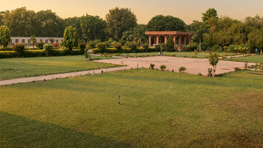 Sunrise over the Pink Heritage Pavilion-Umaid Palace Dausa-Resort Near Jaipur