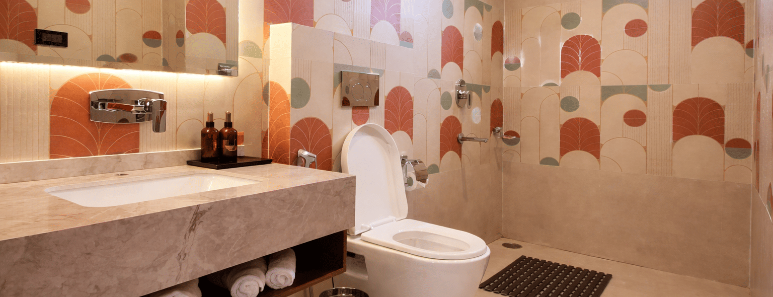 Retro modern bathroom elegance