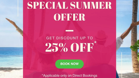 Promotional creative for the Special Summer Offer at Fragrant Nature Hotels & Resorts, offering a discount of up to 25% for direct bookings.