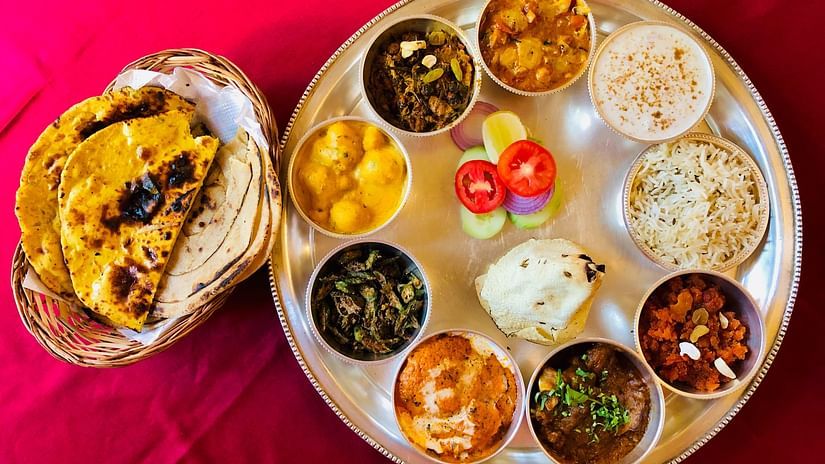 a thali of rajasthani food