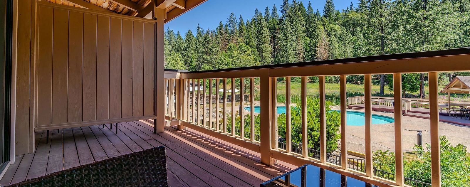 A view of the forest from a balcony of a room at Amador Hotel.