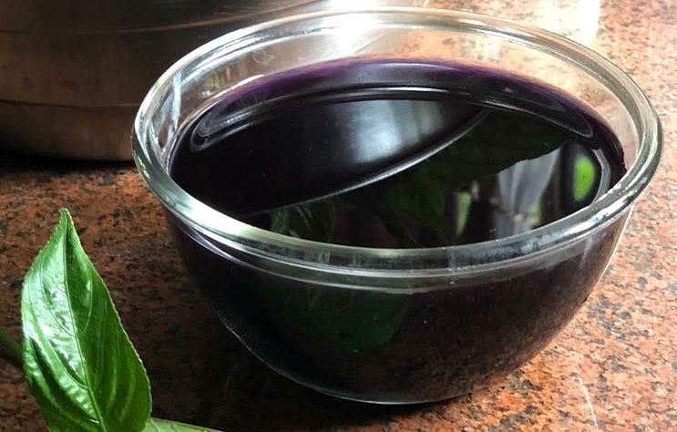 The purple liquid