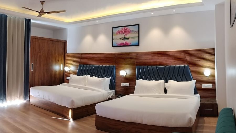 Two large beds in Family Suite Room at DLS Ark Holiday Inn, Banikhet.