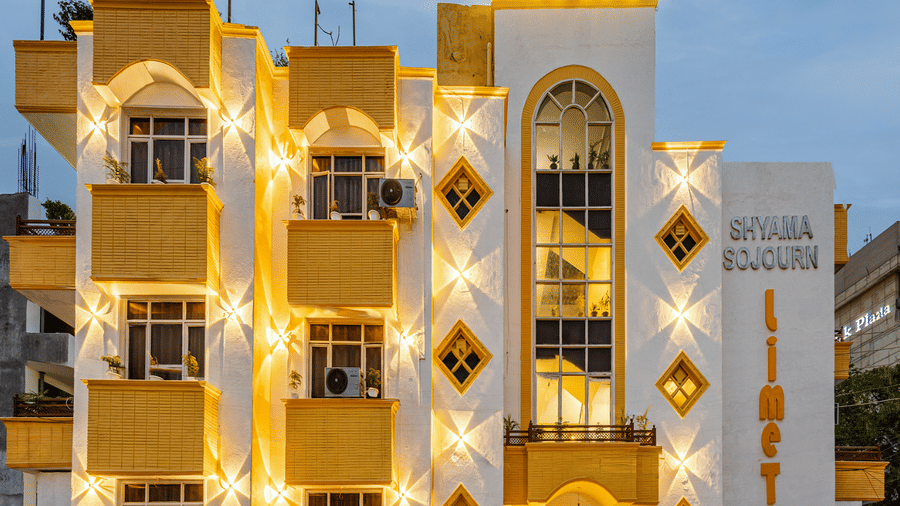 Facade of  Lime Tree Hotels and Banquet Hall Near Huda Metro, Gurgaon