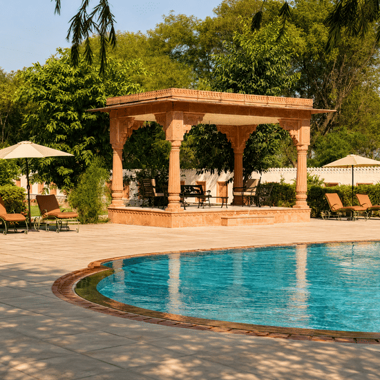 Golden-Hour Pool - Umaid Palace Dausa-Resort near jaipur