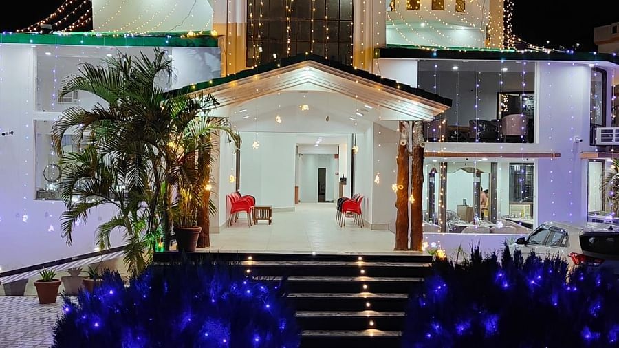 Facade at night