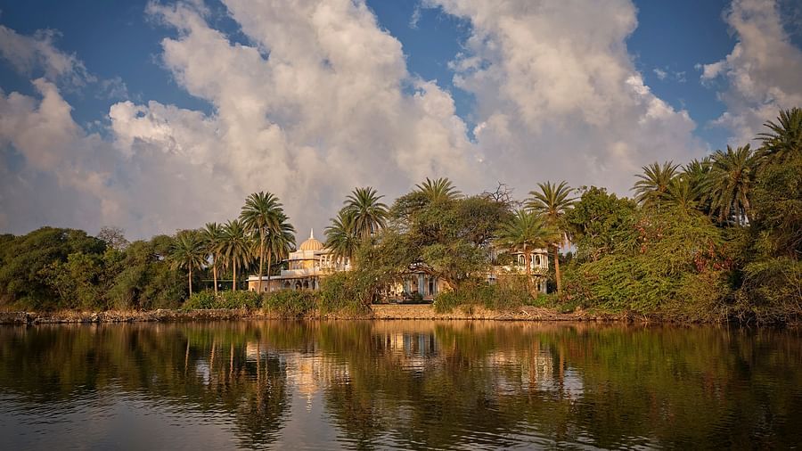 Lake view image of the facade at Dev Shree, Deogarh