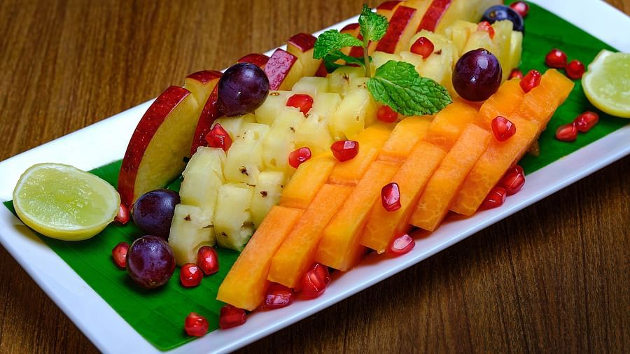 A fruit platter served at Essentia Premier Hotel, Chennai