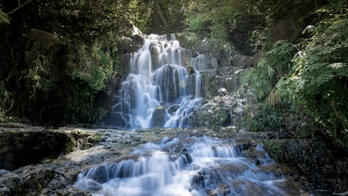 close view of a waterfall
