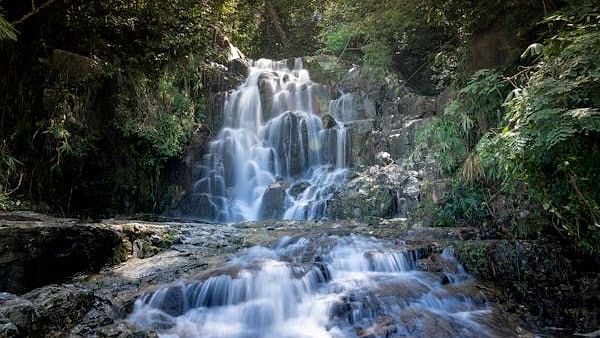 close view of a waterfall