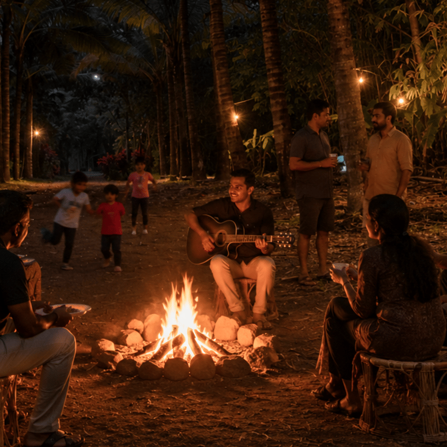 Campfire Under Open Skies
