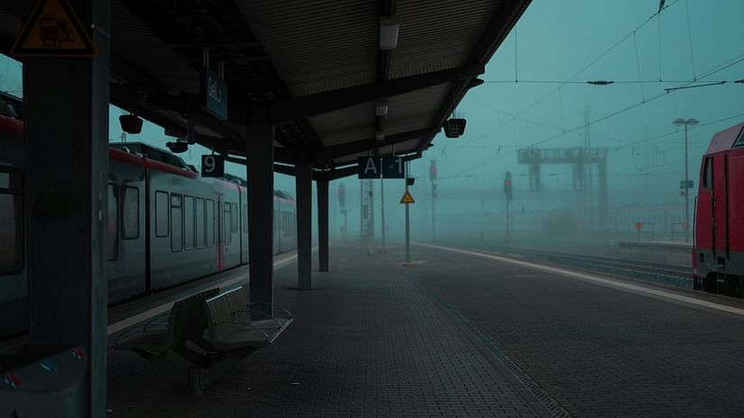 Train Station in Misty Atmosphere
