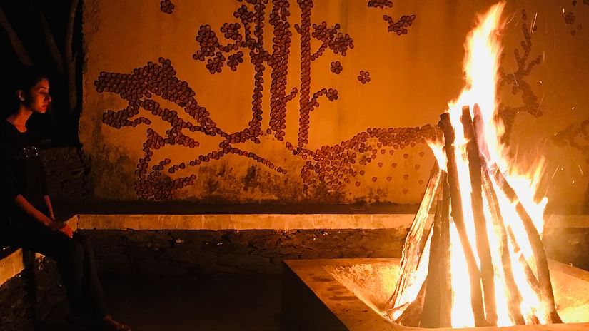 Bonfire at Lulung Aranya Nivas