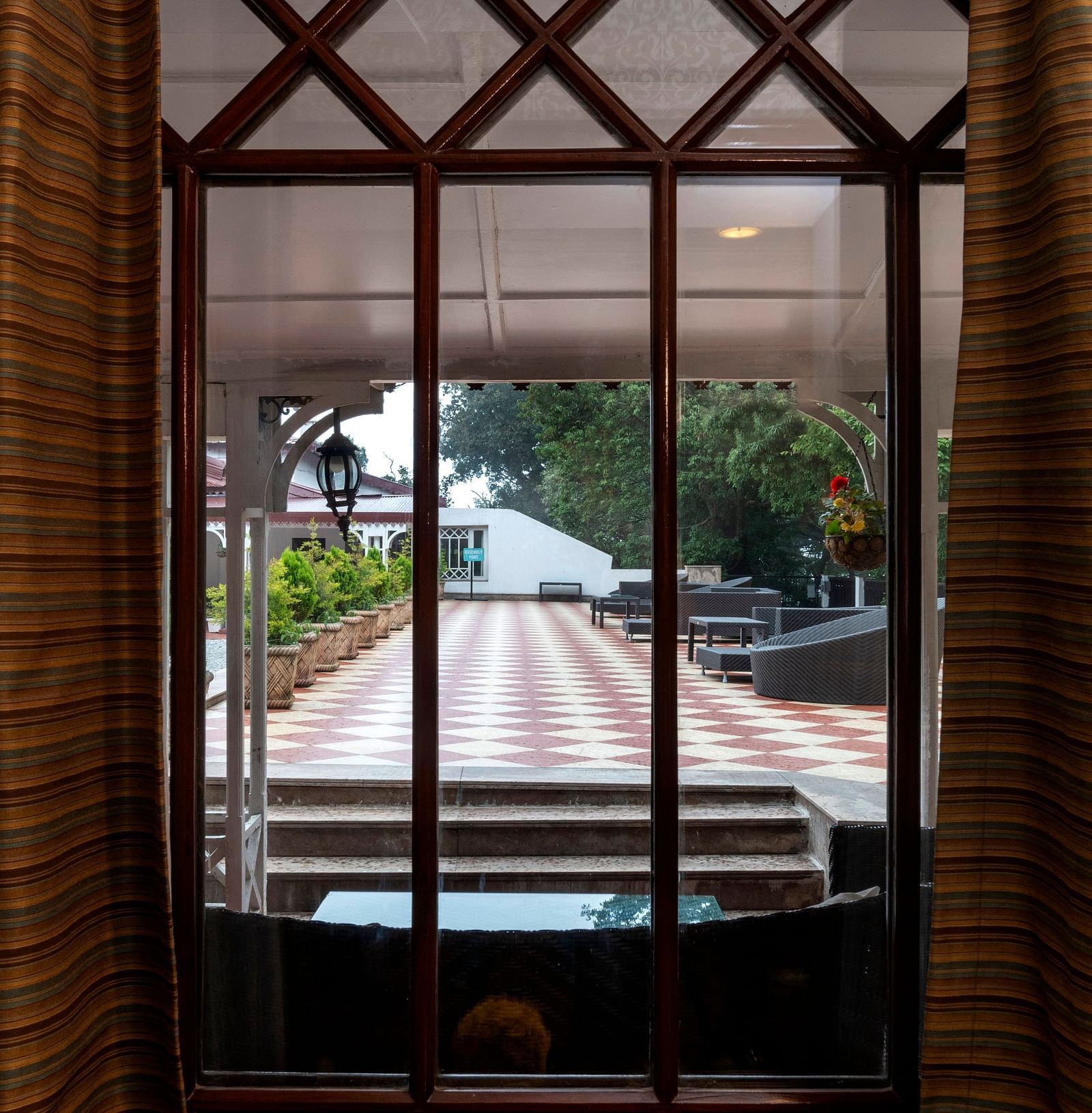 outside view from the window of the Club Room at The Claridges Nabha Residence
