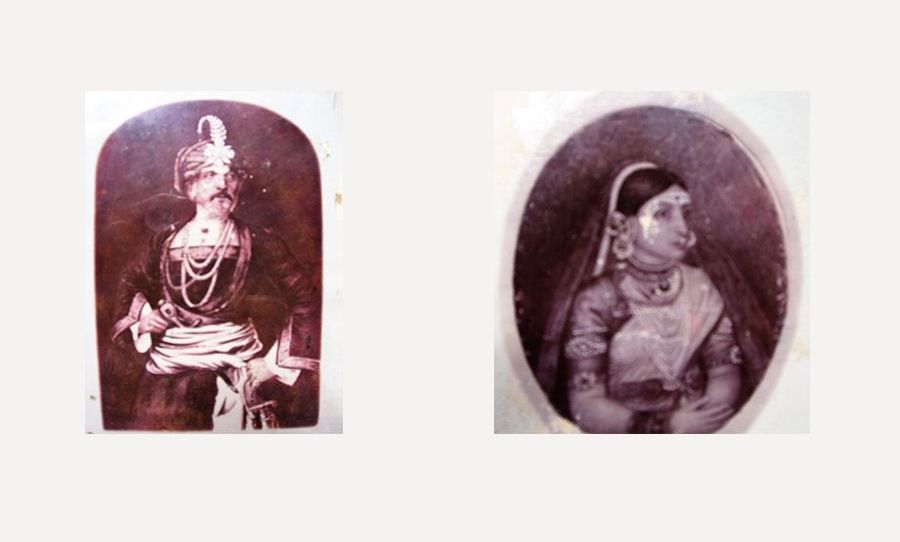 Portraits of the last Raja of Coorg and his wife.