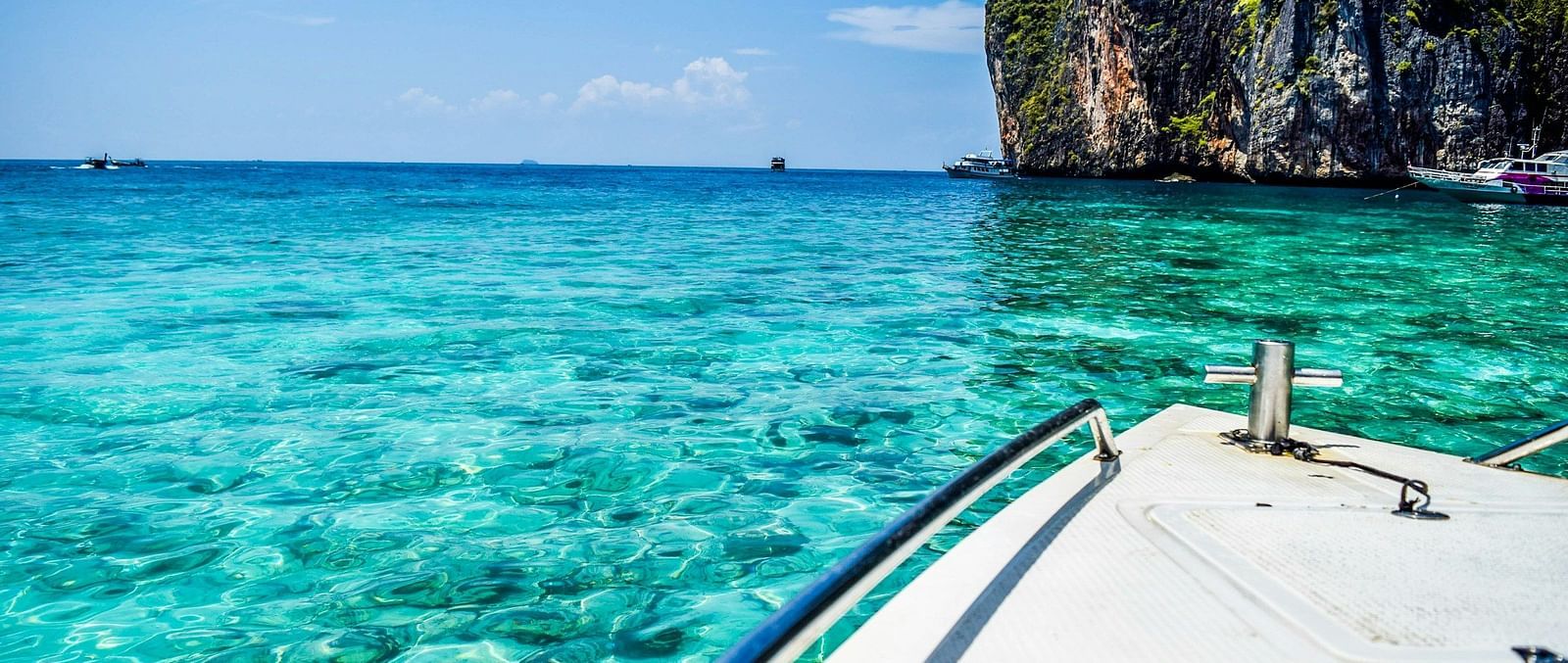 boat and blue sea in the andaman islands