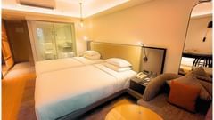 Well-Appointed Deluxe Twin Room at Pride Plaza Ahmedabad featuring Two Single Beds and En-suite Bathroom