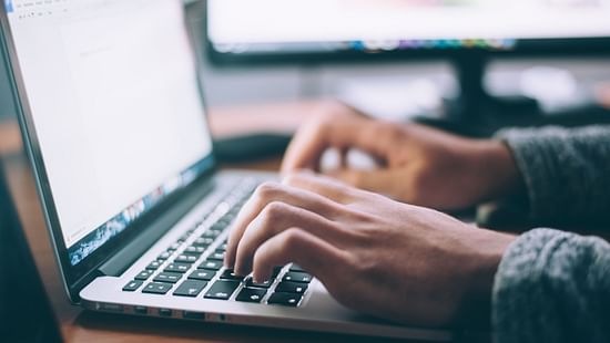 a person working on a laptop