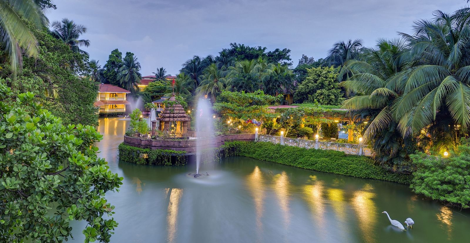 fountains in a lake inside the property - Mayfair Lagoon, Bhubaneswar