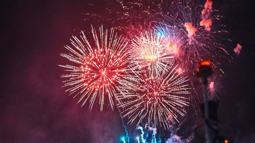 Fireworks over a beach - New Year in Goa