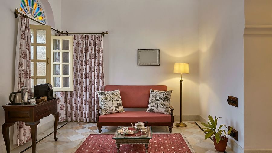 Couch in Royal Suite at dev shree, deogar