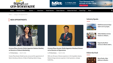 A PR article by Travellers World about Lords Hotels & Resorts Announces Key Appointment