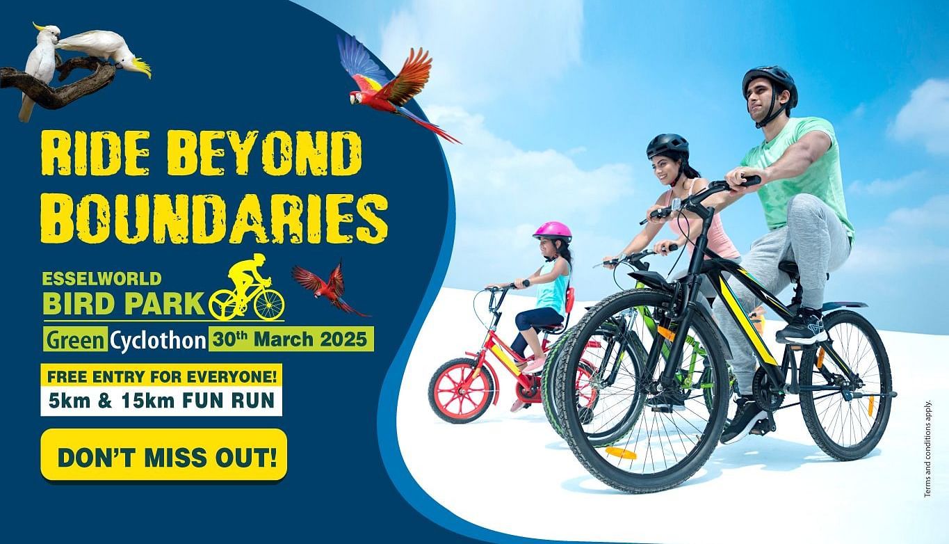 A group of people cycling together at Esselworld for the Ride Beyond Boundaries event. Do not miss out  | Water Kingdom
