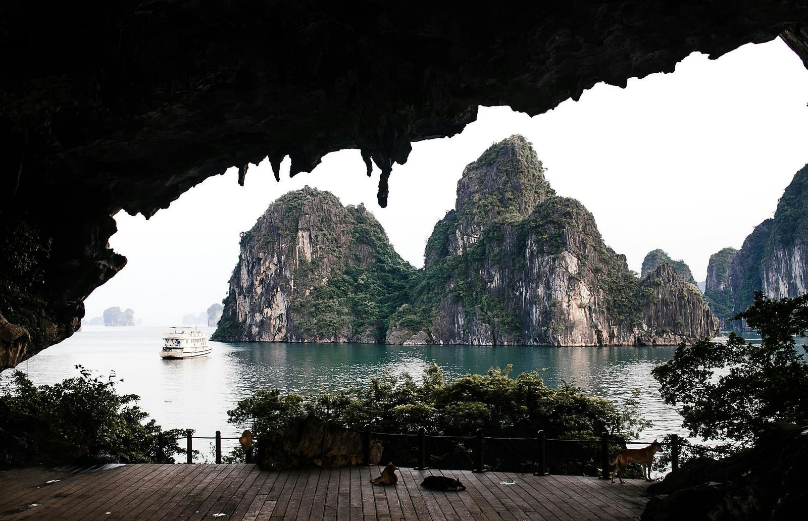 Limestone karsts at Ha Long Bay.