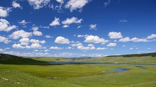 blue sky and a hill