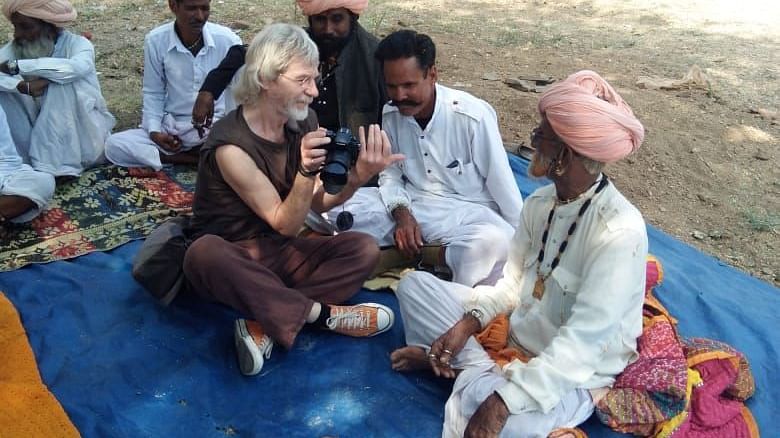 Tourists interacting with the locals
