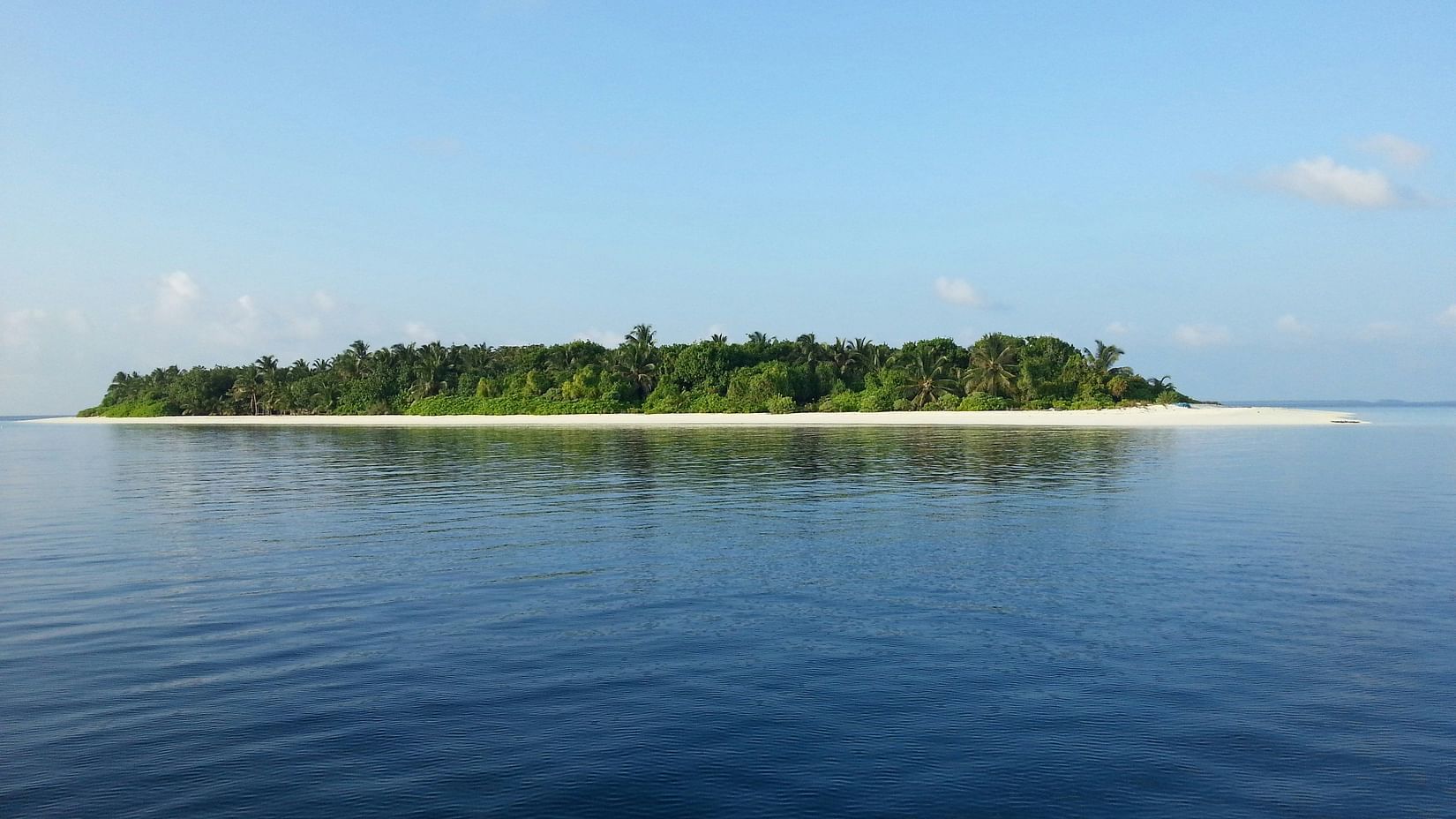 A long shot of an island