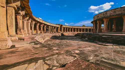 an image of an old fort with clear blue sky in india
