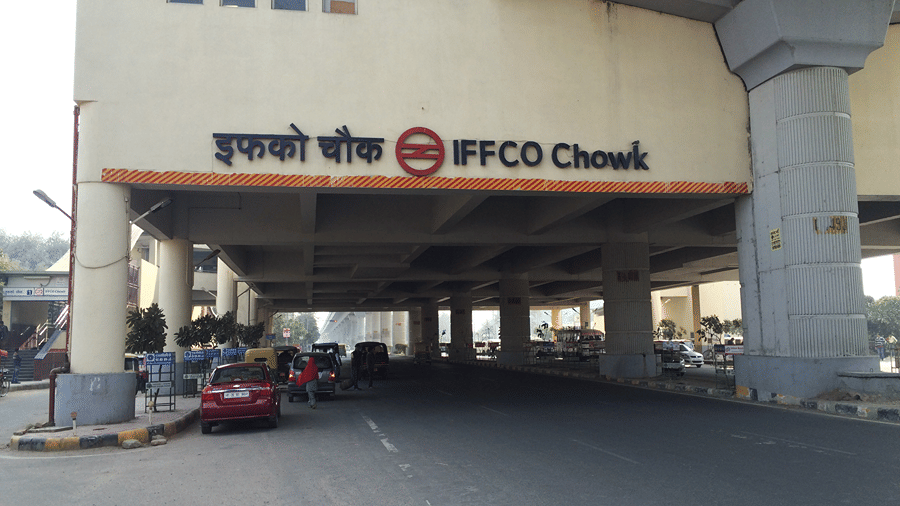 Entrance of IFFCO Chowk Metro Station in Gurugram