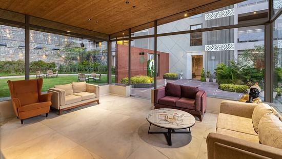 view of the lobby area with comfortable seating at Stone Wood Hotel, Kumbhalgarh