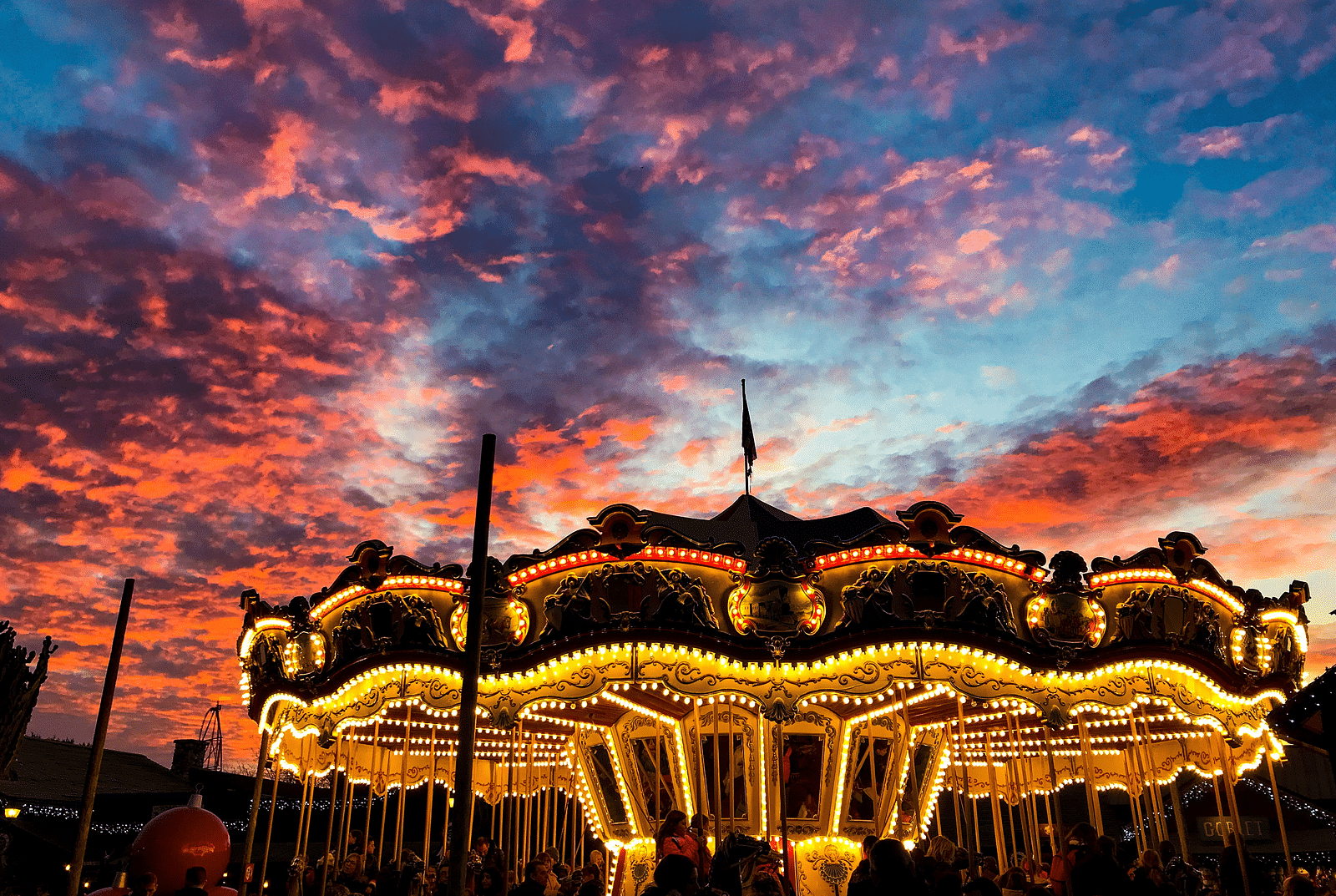 Water Kingdom - a carousel ride during sundown 