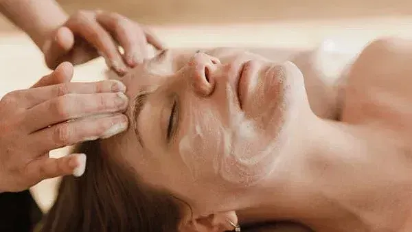 facial massage being given