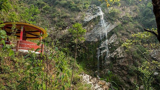 An image of Changey Falls is regarded as the highest altitude waterfall