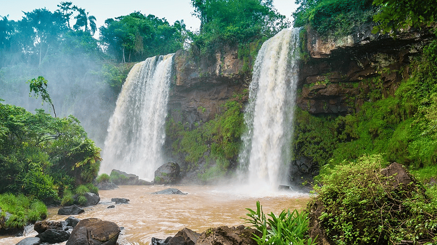 A waterfall in the hills of Coorg during the monsoon