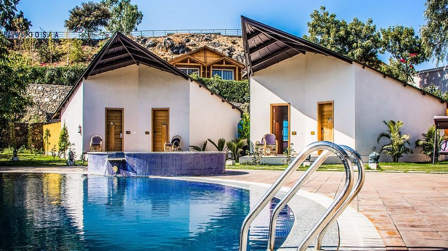 Swimming pool in front of patang cottage