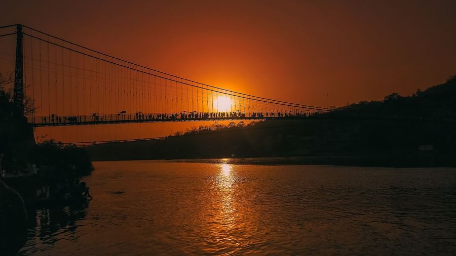 Sunset in Ram Jhula - Lamrin Boutique Cottages @ Lamrin Boutique Cottages, Rishikesh