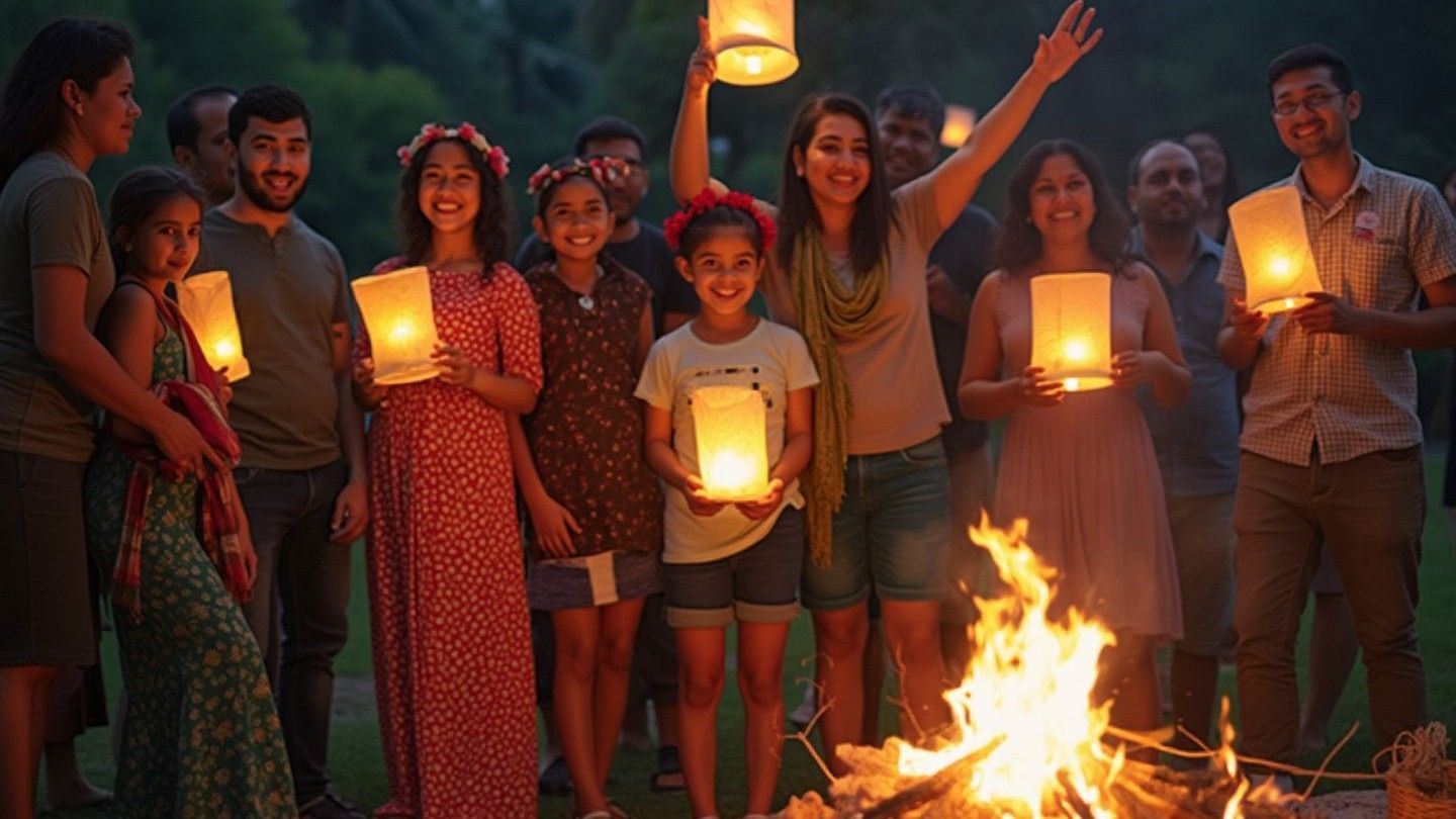Friends enjoying a music night outdoors