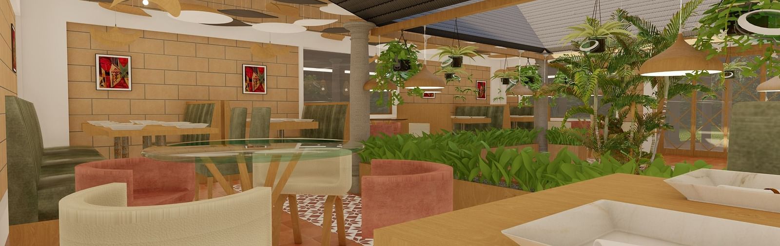 Inner View of the Restaurant at Trishvam Symphony, Krishnagiri