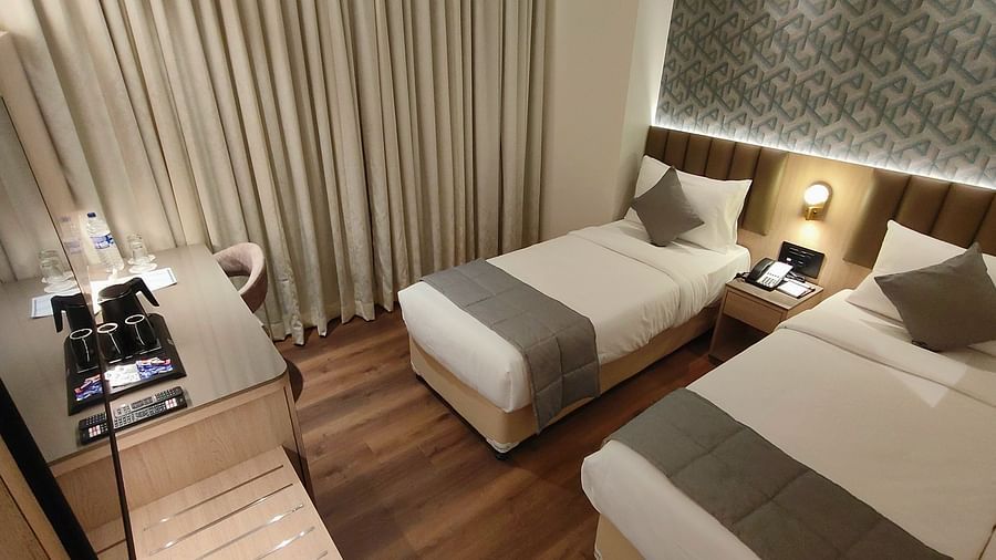Wide angle view of hotel room at Maxxvalue Hotel MIDC,  Mumbai