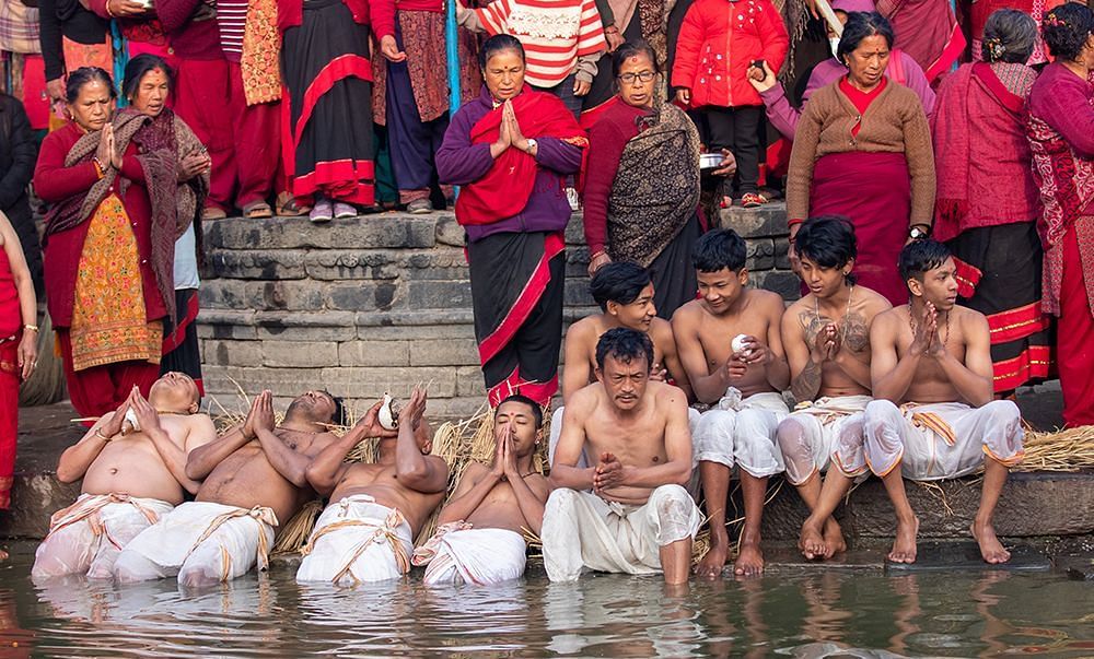 Madhav Narayan Festival where people are gathered for worship