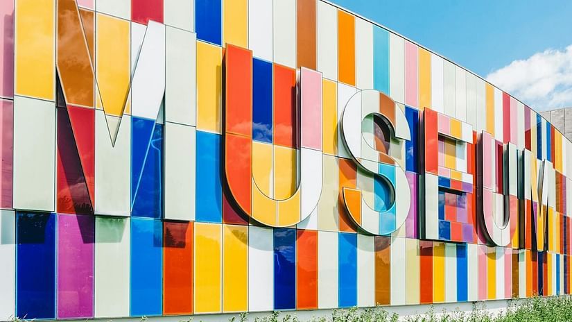 a colourful facade of the exterior of a museum with the word museum written on it - The Dukes Retreat, Khandala