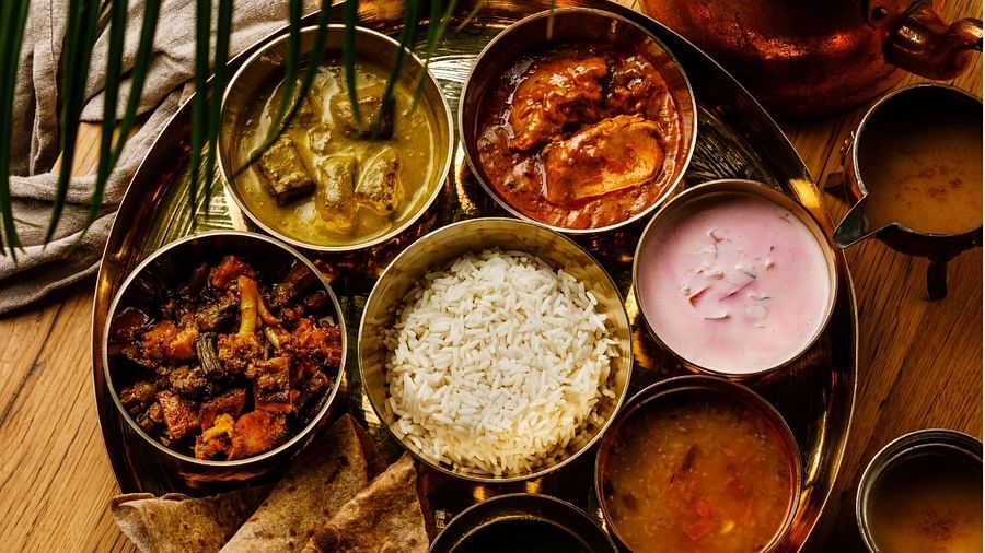 A scrumptious-looking Thali is served on the table - Rhythm Lonavala