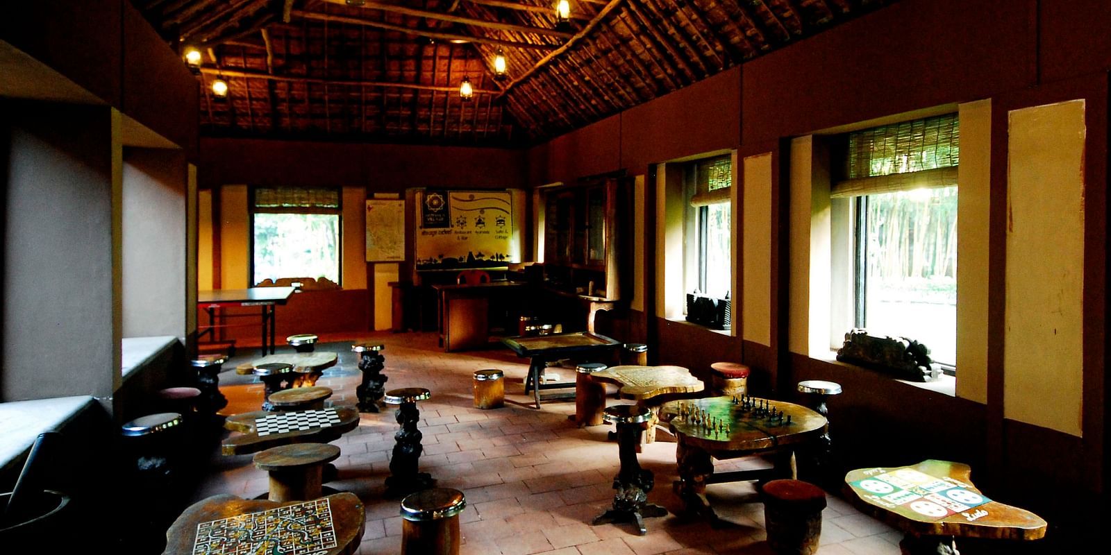 image of a compact and cosy activity room at hoysala village resort in hassan